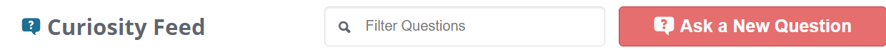 The top of the Community feed with the Ask a new question link in red on the right hand-side.